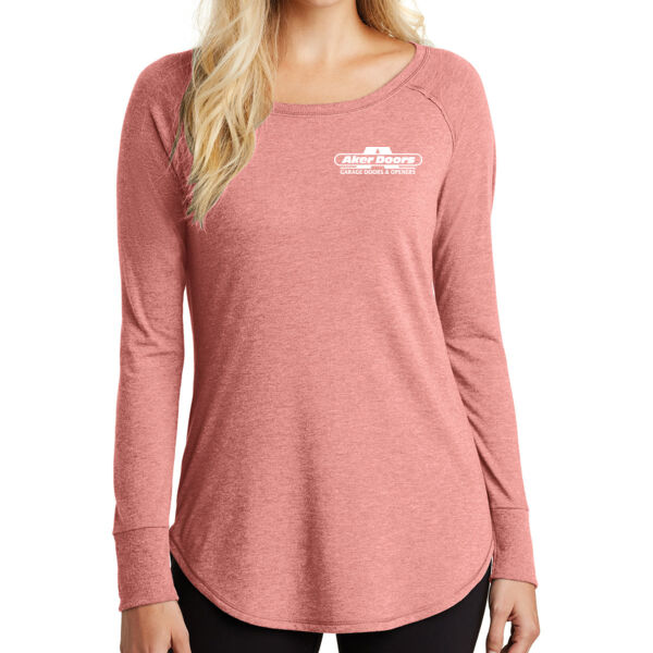 District Womens Perfect Tri Long Sleeve Tunic Tee - Printed Logo Thumbnail